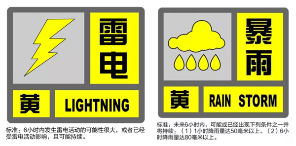 暴雨雷电黄色预警抖音TIKTOK色板免费网站IOS机械提醒各位客户注意出行安全